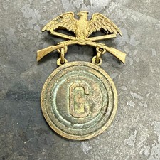 Pre WWII ROTC Battalion Marksmanship Badge Medal Named Dated 1931 picture