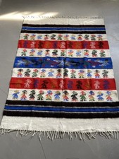 Vintage Zapotec Wool Rug Blanket Hand Woven Yei Pictorial Mexican Tapestry 78x58 picture