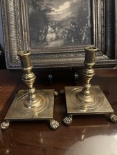 vtg Classic Brass Candle Stick holder Maitland Smith Hong Kong paw feet 9 1/2
