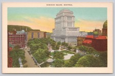 Vintage Dominion Square Montreal Postcard - Sun Life Building Canada picture