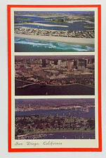 Aerial View of San Diego California Multiview Postcard Unposted picture