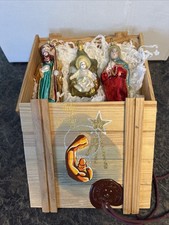 Polonaise Kurt Adler Holy Family Christmas Ornament Set Komozja Vintage Glass picture
