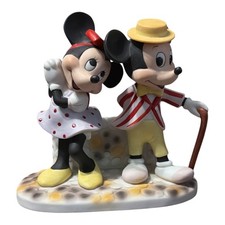 Vintage Walt Disney Productions Mickey & Minnie Mouse Porcelain Dapper Figurines picture