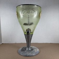 Antique Uranium Glass Mission Grapefruit Fruit Juice Dispenser picture