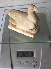 1930s Egyptian Revival Banded Alabaster Ba Bird Statue Carved 10oz 4x4 picture