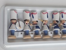 Set Of 6 Carved Wooden Marching Band Figurines In Box Wendt & Kuhn Erzgebirge? picture