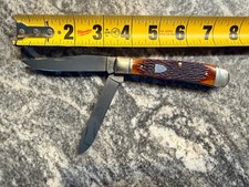 Vintage Schrade Walden NY USA 752 Jigged Bone Jack Knife - Never Used No Box picture