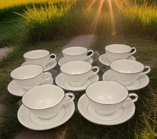 Noritake BUCKINGHAM Tea Coffee Footed Cup & Saucer Sets #6438 Japan Set of 8 picture
