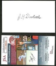James Jimmy Doolittle Signed Autographed Vintage 3x5 Card JSA Cert WW2 Raiders picture