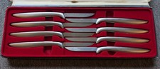 Vintage Gerber Legendary MCM Miming Steak Knives #210 Set Of 6 In Tray & Box picture