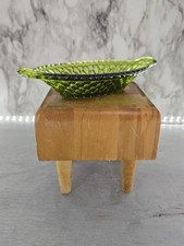 1960's Indiana Glass Honeycomb Green Handled Relish Pickle Dish with Handles picture
