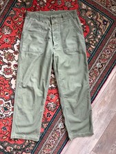 Vintage 60s Era OG 107 Pants Sz 34x31 (Fits 32x29) Baker 60s Sateen Fatigue picture