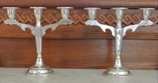 Antique Silver Plated Sheets Rockford S Co. 1875  Candle Holders - picture