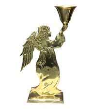 Vintage Carnevale 1985 Brass Angel Candlestick Holder 14” Home Alone Christmas picture