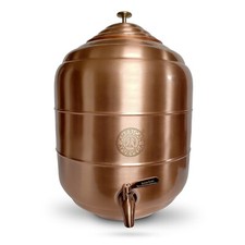 5 Gallon Countertop Pure Copper Water Dispenser Pot SS Faucet American Ayurveda picture