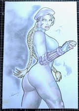 Signed Original Reginaldo Oliviera Street Fighter Cammy Pencil Commission 11X17 picture