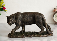 Handcrafted Polyresin & Bronze Tiger Statue Animal Figurine Decorative Showpiece picture