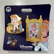 Disney Cinderella and Mice LE1000 UK exclusive Limited Edition 2-Pin Set Pins picture
