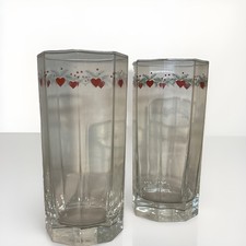 Porsgrund Hearts And Pines Water Glass 6” Never Used Collectible Tumbler 12 Oz. picture