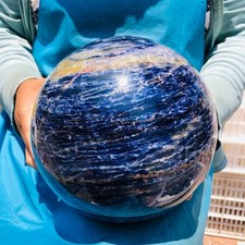 19.84LB Natural Blue Vein Stone Ball Quartz Crystal Mineral Healing Sample 6002 picture