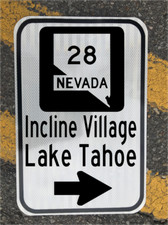 LAKE TAHOE - INCLINE VILLAGE Nevada Highway 28 road sign 12