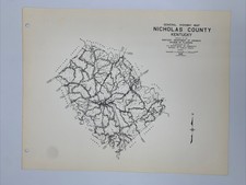 Vintage Kentucky General Highway Map Nicholas County 1955 Carlisle Salt Well KY picture