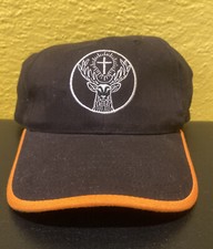 Jagermeister White Deer Embroidered Logo Black Hat Elastic Back New Other Read picture