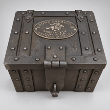 Pony Express 1860 Cast Iron Strong Box with Brass Tag picture