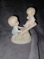 Girl Sister and Boy Brother on Teeter Totter SeeSaw Figurine HOMCO 1406 picture