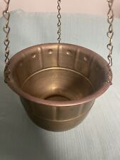 Vintage Brass Hanging Planter W/ Hanging Chain picture
