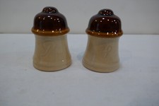 Vintage Two Tone Mushroom Shaped Salt & Pepper Shakers picture