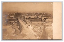 MUNCY PENNSYLVANIA RPPC ~ Aerial ove MAIN STREET ~ Church steeple picture