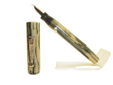 Beautiful 1920´s WATERSON Cream/Blue Senior Fountain Pen Flexy 14C M  X45 picture