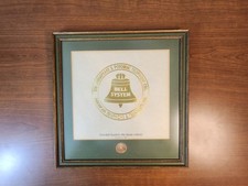 Vintage 1983 Custom Framed C&P Telephone Embossed Print & Bell Atlantic Coin picture