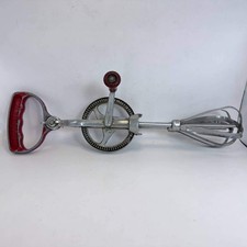 Vintage Dazey Hand Crank Egg Beater Red Handle Stainless Steel Manual Mixer USA picture