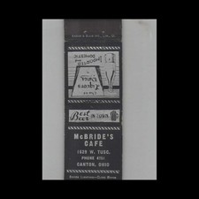 Vintage Matchbook Cover McBride's Cafe Canton OH picture