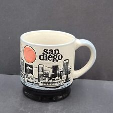 Vintage San Diego California Skyline Coffee Cup Embossed Stoneware picture