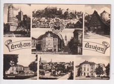 Bauzen DDR 1959: 7 pictures BW map, Reichenstraße and Reichenturm + 6, used picture