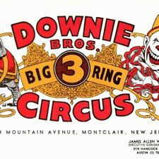 Scarce c1953 Downie Bros. 3 Ring Circus Letterhead Montclair, NJ picture