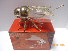 VTG. HONEY BEE POT /JAR w SPOON DIPPER Glass by Godinger Silver Art Co. -England picture