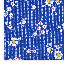 Vintage Feedsack Fabric Old Floursack 1940s White Daisies Blue Flowers 18x20 picture