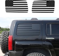 Rear Side Window American Flag Decals Compatible with 2005-2009 Hummer H3 picture