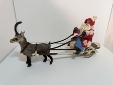 Cathy Schneider Santa Goat Sled 1998 SIGNED Handmade Figurine Cabin Fever picture