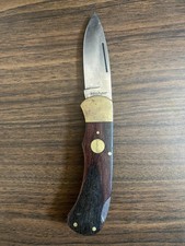 Vintage Kershaw 1305 Wood Handle Small Folding Lockback Pocket Knife Italy picture