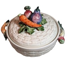 Vintage Fitz Floyd Kitchen Harvest Collection  1 Qt Round Covered Casserole picture