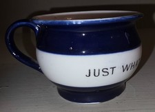 Vintage Cobalt Blue Porcelain Mini Chamber Pot Germany Novelty Gift Toothpick... picture
