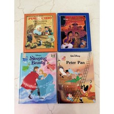 Vintage 1990s Disney Hardcover Books Lot of 4 - Aladdin Pinocchio Peter Pan picture