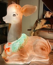 Rare Vintage Poloron Fawn Christmas Blow Mold 27 inches GREAT CONDITION FOR AGE picture