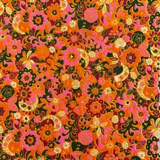 Vintage retro mod 70s psychedelic fabric panel flower power MCM groovy  49