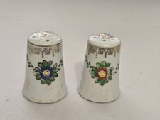 Vintage Small Salt And Pepper Shakers  Floral Porcelain Kitchen Decor Japan picture